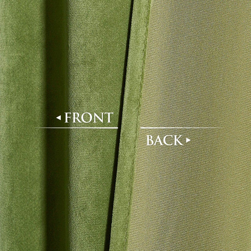 StangH Velvet Curtains Blackout - 96 inches Length Grass Green Curtains for Home Holiday Decor, Room Darkening Thermal Insulated Grommet Window Treatment Set for French Foyer Door, W52 x L96, 2 Panels - Image 3